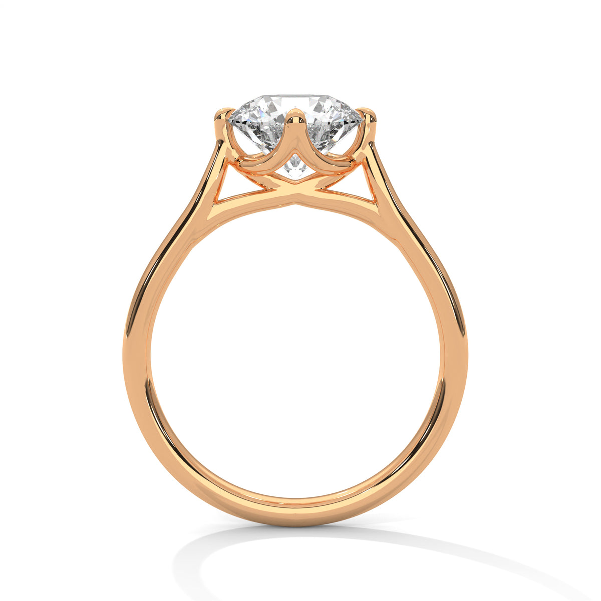 2 Carat Round Cut Lab Grown Diamond Engagement Ring in Rose Gold – Tulip Gallery Solitaire | Luzora Jewels