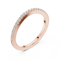 Rose gold round half eternity lab grown diamond wedding band, side view