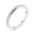 White gold round half eternity lab grown diamond wedding band, side view