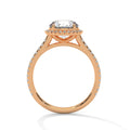 2 Carat Round Cut Lab Grown Diamond Engagement Ring in Yellow Gold – Halo | Luzora Jewels