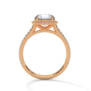 2 Carat Round Cut Lab Grown Diamond Engagement Ring in Yellow Gold – Halo | Luzora Jewels