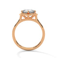 2 Carat Round Cut Lab Grown Diamond Engagement Ring in Yellow Gold – Floral Halo | Luzora Jewels