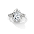 2 Carat Pear Cut Lab Grown Diamond Engagement Ring on Hand – Halo | Luzora Jewels