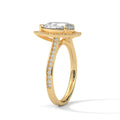 2 Carat Pear Cut Lab Grown Diamond Engagement Ring in Yellow Gold – Halo | Luzora Jewels