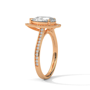 2 Carat Pear Cut Lab Grown Diamond Engagement Ring in White Gold – Halo | Luzora Jewels