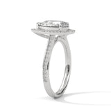 2 Carat Pear Cut Lab Grown Diamond Engagement Ring in Rose Gold – Halo | Luzora Jewels