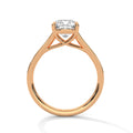 1.75 Carat Cushion Cut Lab Grown Diamond Engagement Ring in Yellow Gold – Pavé Band Solitaire | Luzora Jewels
