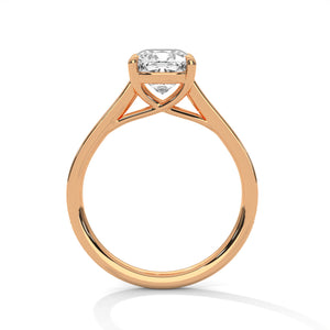 1.75 Carat Cushion Cut Lab Grown Diamond Engagement Ring in Yellow Gold – Pavé Band Solitaire | Luzora Jewels