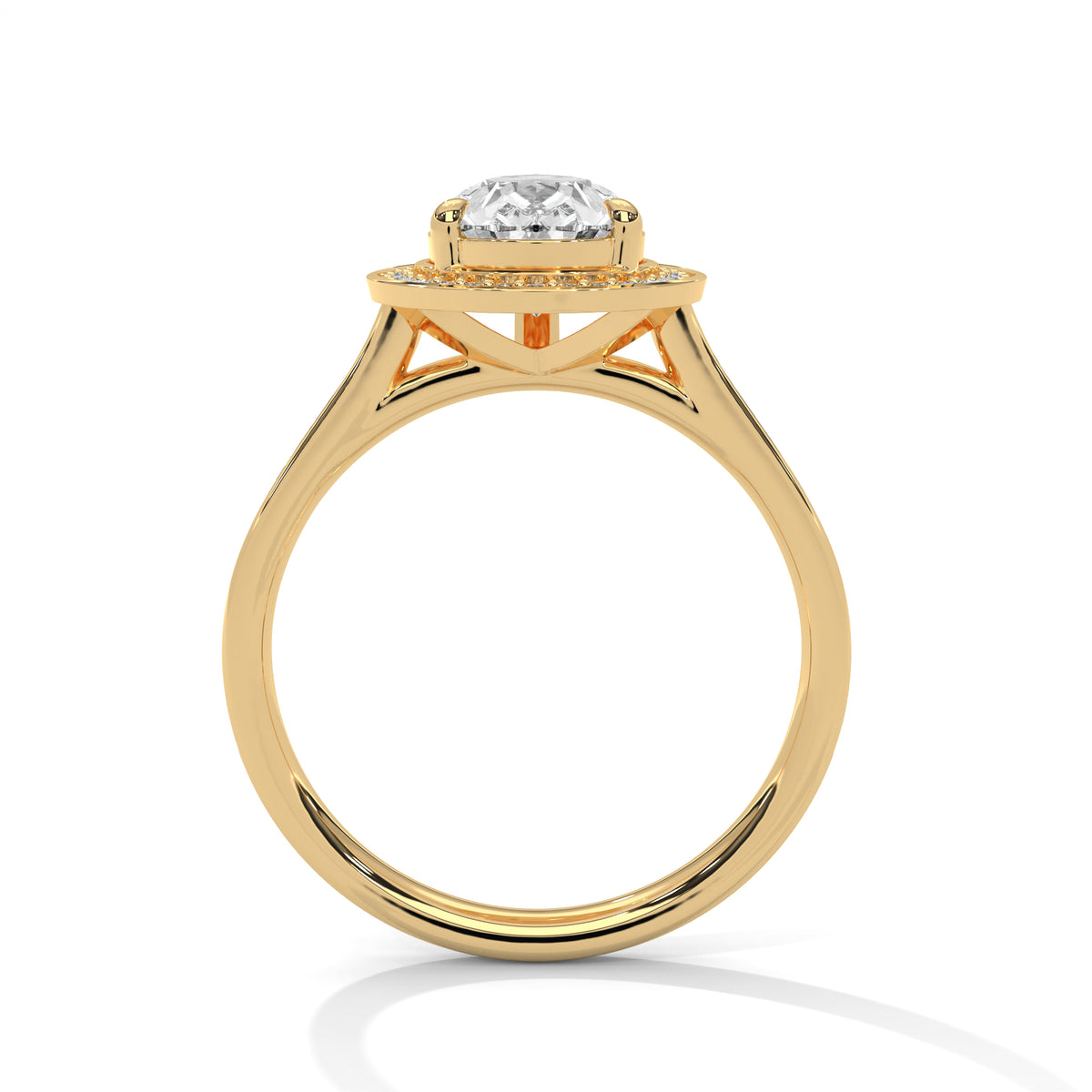 2 Carat Pear Cut Lab Grown Diamond Engagement Ring in Rose Gold – Halo | Luzora Jewels