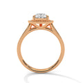 2 Carat Pear Cut Lab Grown Diamond Engagement Ring in Yellow Gold – Halo | Luzora Jewels