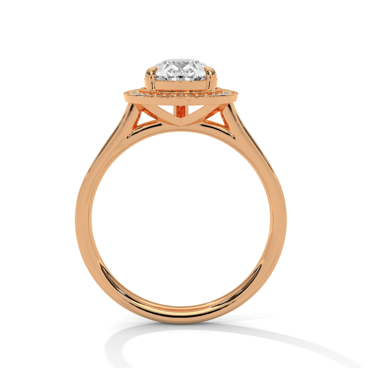 2 Carat Pear Cut Lab Grown Diamond Engagement Ring in Yellow Gold – Halo | Luzora Jewels