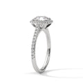 2 Carat Round Cut Lab Grown Diamond Engagement Ring in Rose Gold – Cushion Halo | Luzora Jewels