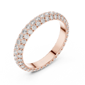 Rose gold round pave lab grown diamond eternity band, side view