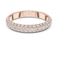 Rose gold round pave lab grown diamond eternity band, angled view