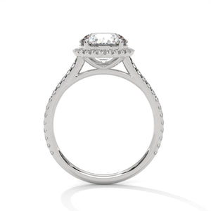 2 Carat Round Cut Lab Grown Diamond Engagement Ring in White Gold – Halo | Luzora Jewels