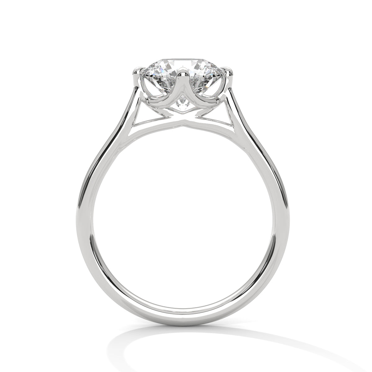 2 Carat Round Cut Lab Grown Diamond Engagement Ring in White Gold – Tulip Gallery Solitaire | Luzora Jewels