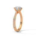 2 Carat Round Cut Lab Grown Diamond Engagement Ring in White Gold – Six-Prong Pavé Band | Luzora Jewels