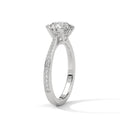 2 Carat Round Cut Lab Grown Diamond Engagement Ring in Rose Gold – Six-Prong Pavé Band | Luzora Jewels