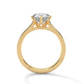 2 Carat Round Cut Lab Grown Diamond Engagement Ring in Rose Gold – Six-Prong Pavé Band | Luzora Jewels