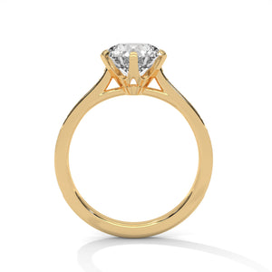 2 Carat Round Cut Lab Grown Diamond Engagement Ring in Rose Gold – Six-Prong Pavé Band | Luzora Jewels