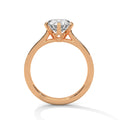 2 Carat Round Cut Lab Grown Diamond Engagement Ring in Yellow Gold – Six-Prong Pavé Band | Luzora Jewels