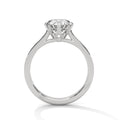 2 Carat Round Cut Lab Grown Diamond Engagement Ring in White Gold – Six-Prong Pavé Band | Luzora Jewels