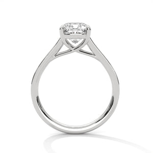 1.75 Carat Cushion Cut Lab Grown Diamond Engagement Ring in White Gold – Pavé Band Solitaire | Luzora Jewels