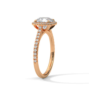 2 Carat Round Cut Lab Grown Diamond Engagement Ring in White Gold – Cushion Halo | Luzora Jewels