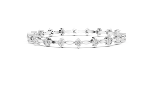 White gold marquise link diamond bracelet, side view