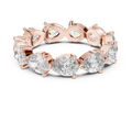 3 CT Pear Cut Lab Grown Diamond Eternity Ring in rose gold — front view by Luzora Jewels