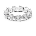 3 CT Pear Cut Lab Grown Diamond Eternity Ring in white gold — front view by Luzora Jewels