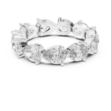 3 CT Pear Cut Lab Grown Diamond Eternity Ring in white gold — front view by Luzora Jewels