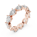 3 CT Pear Cut Lab Grown Diamond Eternity Ring in rose gold — angled view by Luzora Jewels