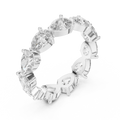 3 CT Pear Cut Lab Grown Diamond Eternity Ring in white gold — angled view by Luzora Jewels