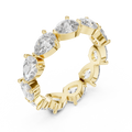 3 CT Pear Cut Lab Grown Diamond Eternity Ring in yellow gold — angled view by Luzora Jewels