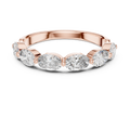 1.5 CT Oval East-West Lab Grown Diamond Wedding Band in rose gold — front view by Luzora Jewels