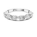 1.5 CT Oval East-West Lab Grown Diamond Wedding Band in white gold — front view by Luzora Jewels