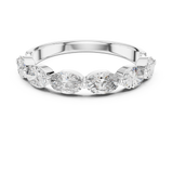 1.5 CT Oval East-West Lab Grown Diamond Wedding Band in white gold — front view by Luzora Jewels