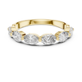 1.5 CT Oval East-West Lab Grown Diamond Wedding Band in yellow gold — front view by Luzora Jewels
