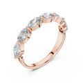 1.5 CT Oval East-West Lab Grown Diamond Wedding Band in rose gold — angled view by Luzora Jewels