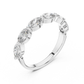1.5 CT Oval East-West Lab Grown Diamond Wedding Band in white gold — angled view by Luzora Jewels