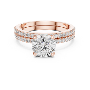 1.5 CT Round Solitaire Lab Grown Diamond Engagement Ring in rose gold — front view by Luzora Jewels