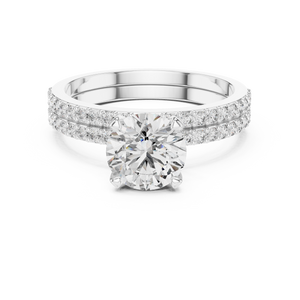 1.5 CT Round Solitaire Lab Grown Diamond Engagement Ring in white gold — front view by Luzora Jewels