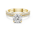 1.5 CT Round Solitaire Lab Grown Diamond Engagement Ring in yellow gold — front view by Luzora Jewels