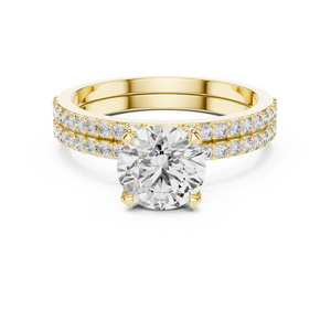 1.5 CT Round Solitaire Lab Grown Diamond Engagement Ring in yellow gold — front view by Luzora Jewels