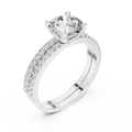 1.5 CT Round Solitaire Lab Grown Diamond Engagement Ring in white gold — angled view by Luzora Jewels