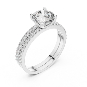 1.5 CT Round Solitaire Lab Grown Diamond Engagement Ring in white gold — angled view by Luzora Jewels