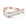 0.9 CT Baguette Wave Lab Grown Diamond Wedding Band in rose gold — front view by Luzora Jewels