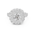 1 CT Round Double Halo Lab Grown Diamond Engagement Ring in white gold — front view by Luzora Jewels