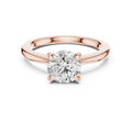 Rose gold 1.50 CTW lab grown diamond round cut solitaire engagement ring, front view